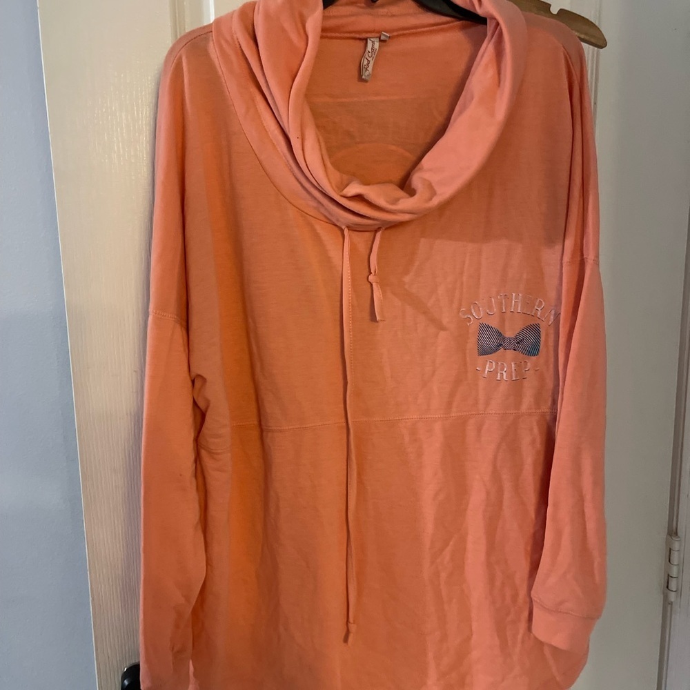 Red Camel Peach Cowl Neck Top